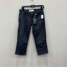 NWT Womens Blue Denim Medium Wash Pockets Regular Fit Cropped Jeans Size 26