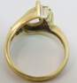 14K Yellow Gold 0.06 CTTW Diamond Ring Setting For Pear Cut Stone 4.2g image number 2