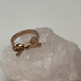 Designer Kate Spade Gold-Tone Bow Love Notes Fashionable Plain Band Ring