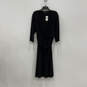 NWT Womens Black Surplice Neck Tie Waist 3/4 Sleeve A-Line Dress Size 22W image number 1