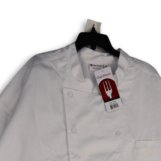 NWT Mens White Collared Long Sleeve Double Breasted Chef Coat Size 62 image number 3
