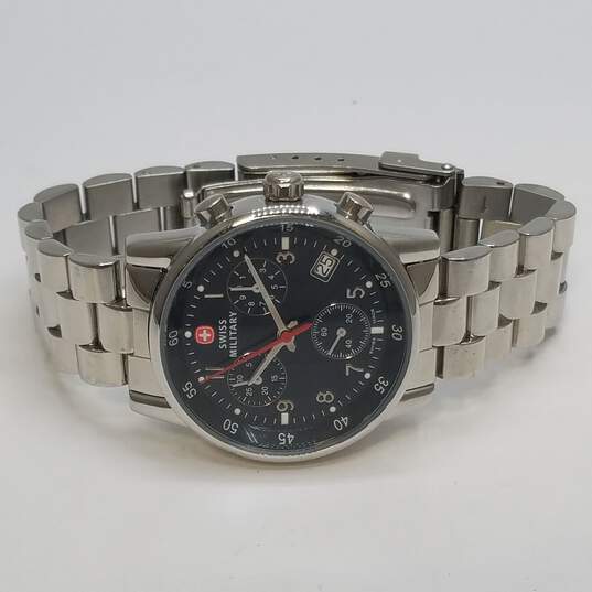 Swiss Military 075.0463 32mm WR 100MM The Genuine Black Dial Date Watch 87.0g image number 6