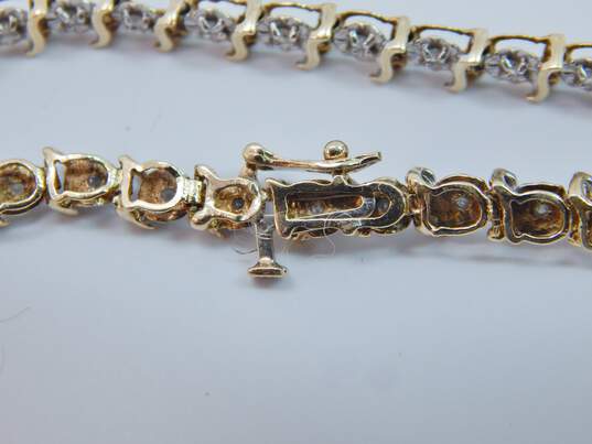 10K Yellow Gold Diamond Accent Tennis Bracelet 7.0g image number 5