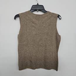 Brown Cashmere Knit Sleeveless Tank alternative image