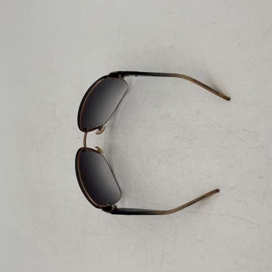 Armani Exchange Mens Black Brown Rimless Lightweight Wrap Sunglasses W/ Case image number 4