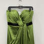 Womens Green Black Strapless Back Zip Cocktail Long Fit & Flare Dress Sz 16 image number 3