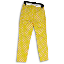 Womens Yellow Lemon Slice Print Flat Front Straight Leg Ankle Pants Size 8 alternative image