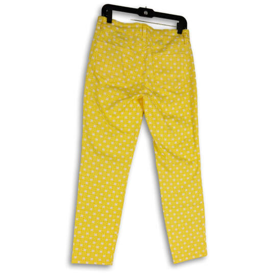 Womens Yellow Lemon Slice Print Flat Front Straight Leg Ankle Pants Size 8 image number 2