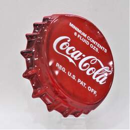 Coca Cola Vintage Style Soda Bottle Cap Tin Embossed Advertising Sign alternative image