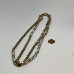 Designer Henri Bendel Tww-Tone Crystal Cut Stone Fashionable Chain Necklace alternative image