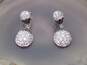 14K White Gold CZ Drop Earrings 3.3g image number 4