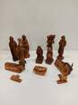Set of 13 Hand Carved Wooden Nativity Set image number 1