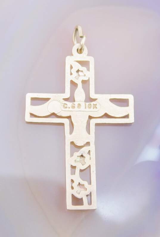 Black Hills Gold 10k Yellow & Rose Gold Cross Cut Out Pendant 1.2g image number 2
