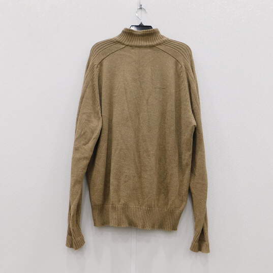 Oscar De La Renta Brown 1/4 Zip Pullover Sweater image number 8