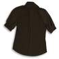 NWT 7th Avenue Womens Brown Tie Neck Puff Sleeve Pullover Blouse Top Size XS image number 2