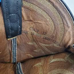 Tony Lama Black Leather Western Cowboy Boots Size 12D alternative image