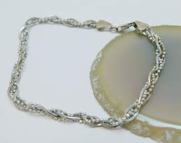 14K White Gold Braided Chain Bracelet 4.7g alternative image