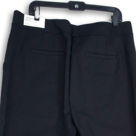 NWT Ann Taylor Womens Black Flat Front Curvy Fit Wide-Leg Dress Pants Size 16 image number 4