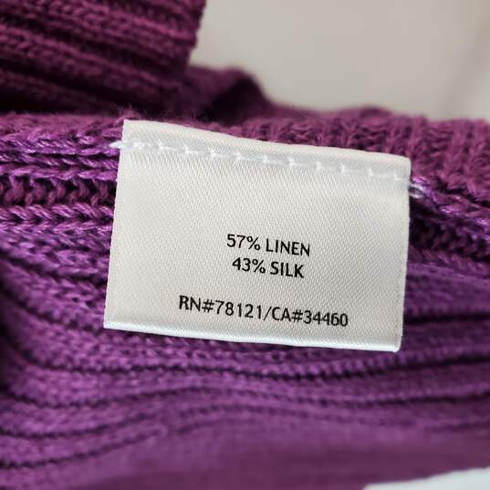 Eileen Fisher Knit Purple Open Front Cardigan Women's SM image number 4