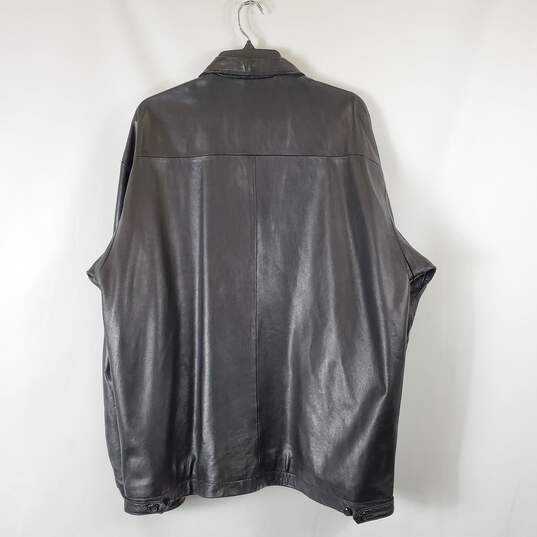 Back Bay Leather Design Men Black Leather Jacket sz L image number 2