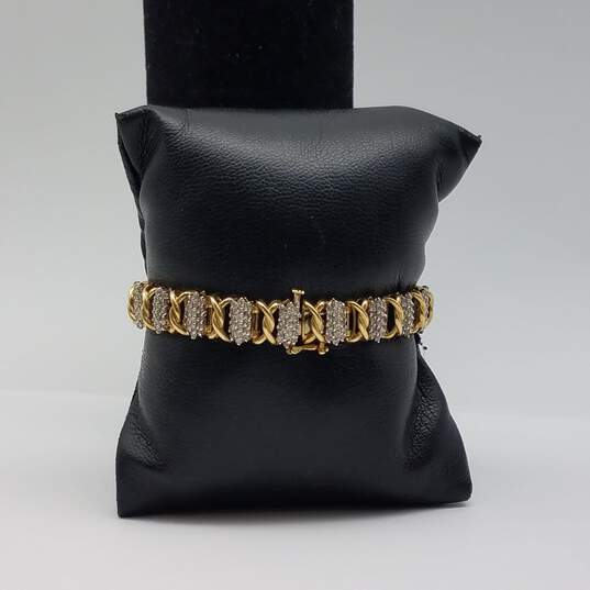 STW 14k Gold Melee Diamond Twist Bracelet 15.8g image number 4