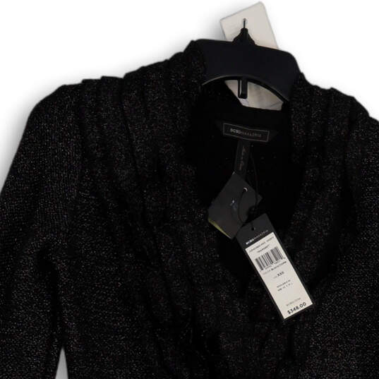 NWT Womens Black Long Sleeve V-Neck Regular Fit Open Front Jacket Size XXS image number 3