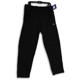NWT Mens Black Slash Pocket Elastic Waist Pull On Sweatpants Size XL