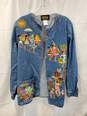 Bob Mackie Wearable Art Long Sleeve Embroidered Jean Jacket Adult Size M image number 1