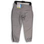 NWT Womens Gray Flat Front Pockets Regular Fit Softball Pants Size Medium image number 2