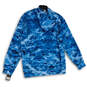 NWT Mens Blue Printed Kangaroo Pocket Long Sleeve Pullover Hoodie Size L image number 2