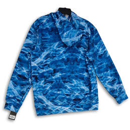 NWT Mens Blue Printed Kangaroo Pocket Long Sleeve Pullover Hoodie Size L alternative image