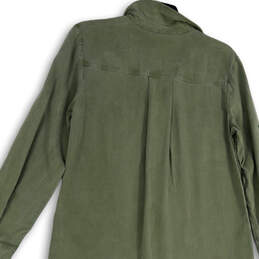 NWT Womens Green Long Sleeve Collared Pockets Long Shirt Dress Size Small alternative image