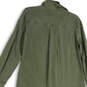 NWT Womens Green Long Sleeve Collared Pockets Long Shirt Dress Size Small image number 2