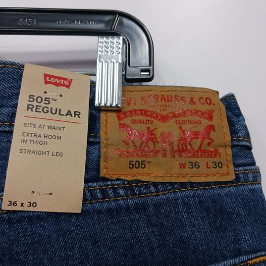 Levi's 505 Regular Straight Jeans Men's Size 36x30 image number 3
