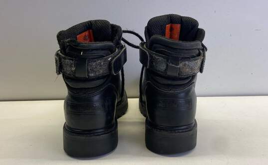 Harley Davidson 91017 Black Leather Lace Up Biker Ankle Boots Men's Size 10 image number 4