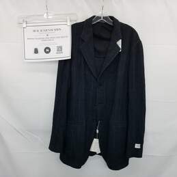 AUTHENTICATED Armani Collezioni Long Wool Coat Navy Size 42