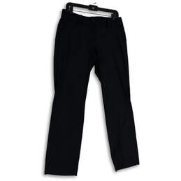 Womens Black Flat Front Slash Pocket Straight Leg Golf Chino Pants Size 8