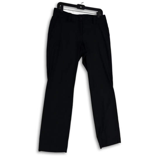 Womens Black Flat Front Slash Pocket Straight Leg Golf Chino Pants Size 8 image number 1
