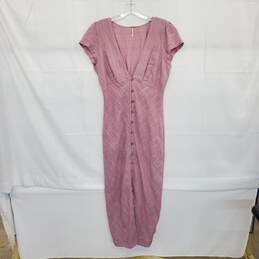 Free People Lavender Cotton Short Sleeve Maxi Dress WM Size L