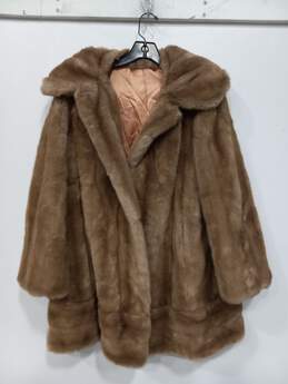 Women's Brown Tissaval for Country Pacer Lined Fur Coat Imported from France