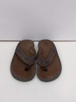 OluKai Brown Slip-On Sandles Size 10
