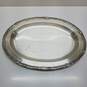 Brushed metal art deco Pottery Barn large serving tray with etched rim image number 1