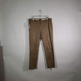 Mens Comfort Stretch Tapered Fit Flat Front Chino Pants Size 36x34
