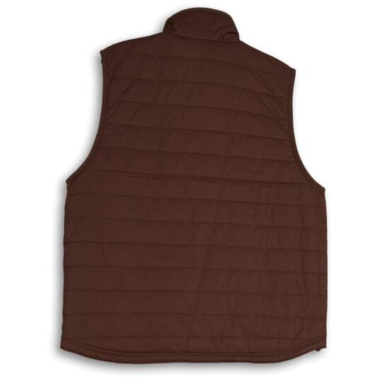 NWT Carhartt Mens Burgundy Sleeveless Mock Neck Full-Zip Puffer Vest Size Large image number 2