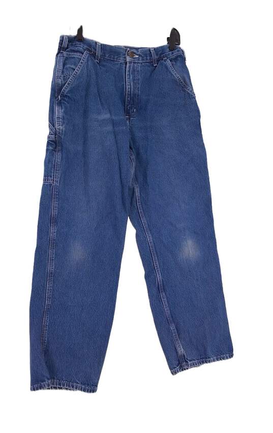 Womens Blue Regular Fit Casual Denim Straight Jeans Size 33x30 image number 1