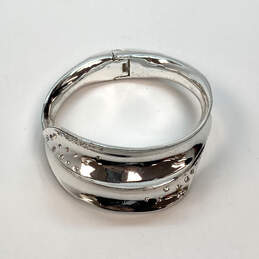 Designer Robert Lee Morris Soho Silver-Tone Hinged Bangle Bracelet