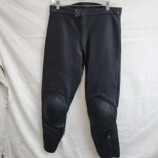 Unbranded Black Leather Riding Pants W/Knee Pads No Size Tag image number 1