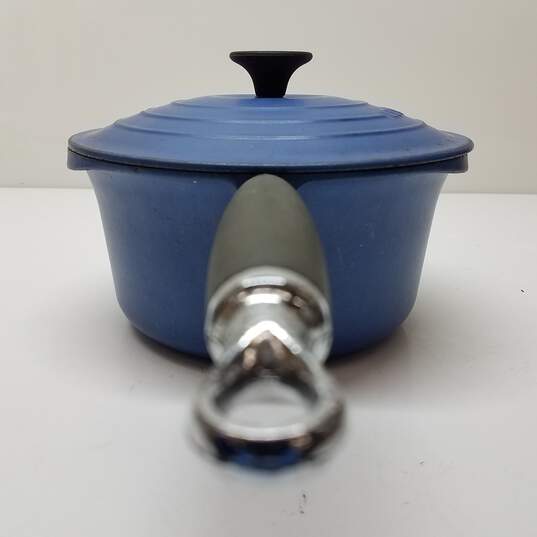 Buy the Le Creuset 9' 2Qt. Blue Enamel Cast Iron Sauce Pot with