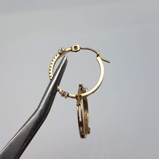 10k Gold Diamond Hoop Earring 1.8g image number 5