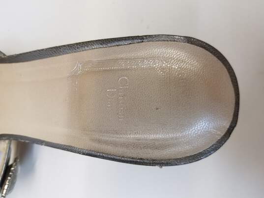 Christian Dior Grey Slip On Sandal Size 7.5 (Authenticated) image number 8